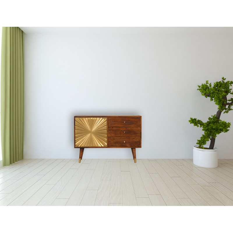 Комод Manila Gold с 3 ящиками и шкафчиком