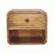 Mini Oak-Ish Floating Bedside Table with Open Shelf