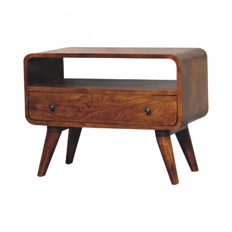 Компактная ТВ-тумба Mini Curved Chestnut с нишей
