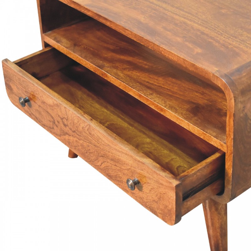 Компактная ТВ-тумба Mini Curved Chestnut с нишей