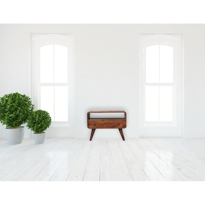 Компактная ТВ-тумба Mini Curved Chestnut с нишей