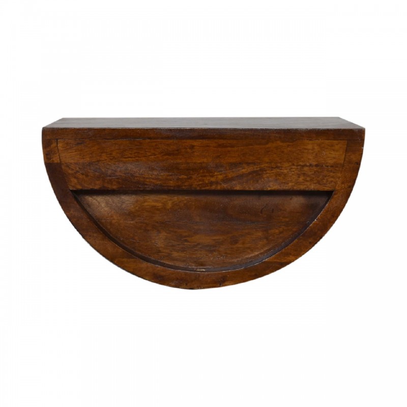 Chestnut Crescent Wall-Mounted Bedside Table