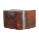 Lunar Chestnut Floating Nachttisch mit 2 Schubladen