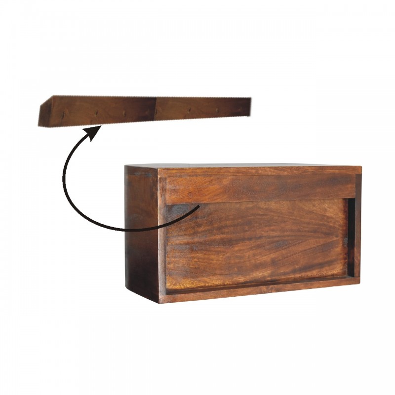 Lunar Chestnut Floating Nachttisch mit 2 Schubladen
