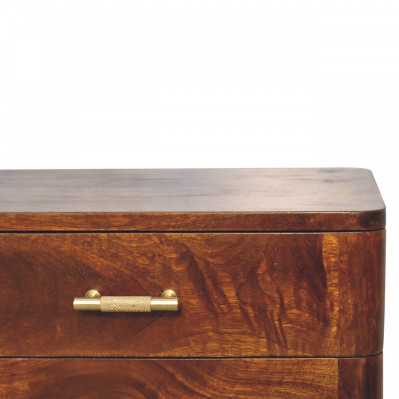 Chestnut T-Bar Nordic Bedside Table