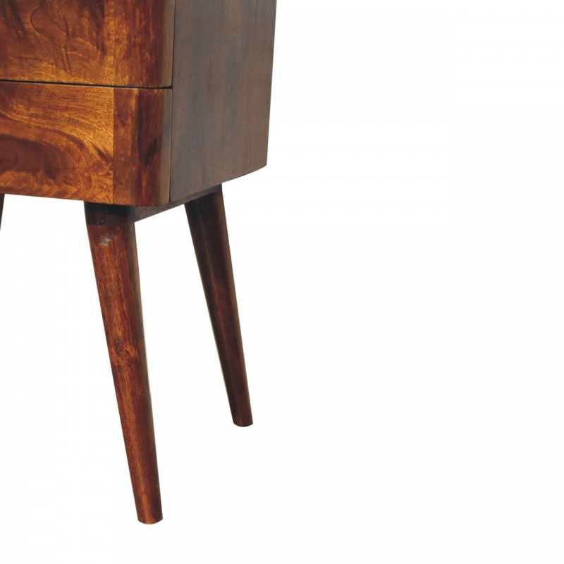 Chestnut T-Bar Nordic Bedside Table