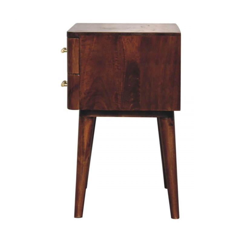 Chestnut T-Bar Nordic Bedside Table