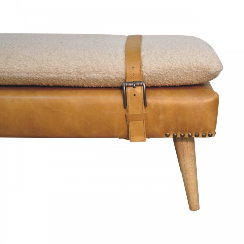 Скамья Bouclé из буйволиной кожи Tan