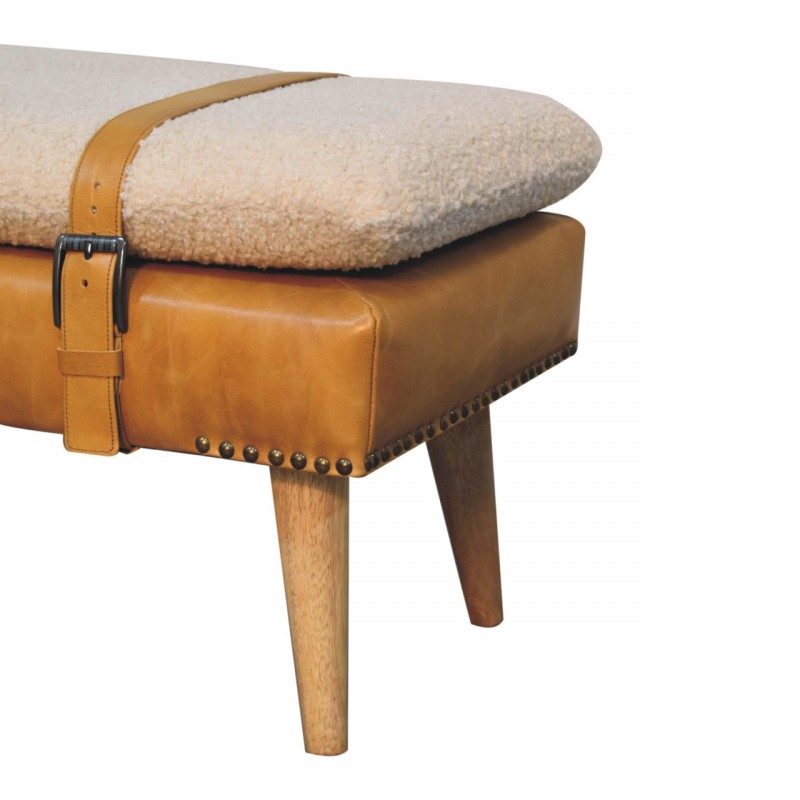 Скамья Bouclé из буйволиной кожи Tan