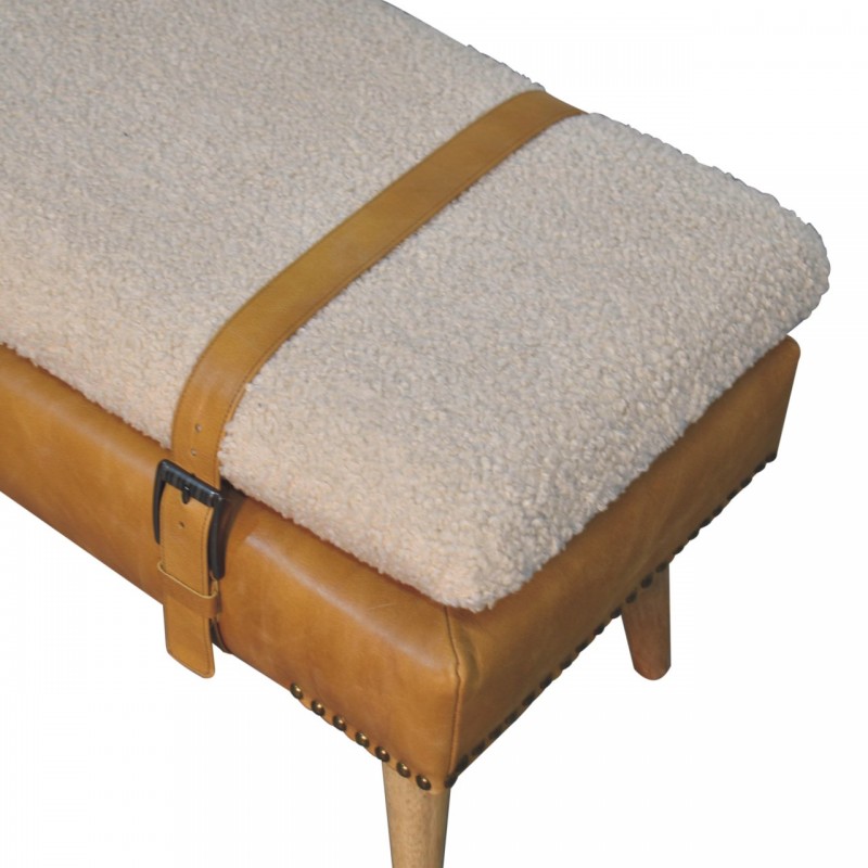 Скамья Bouclé из буйволиной кожи Tan