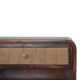 Chestnut Wall-Mounted Open Woven Bedside Table