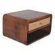 Chestnut Wall-Mounted Open Woven Bedside Table