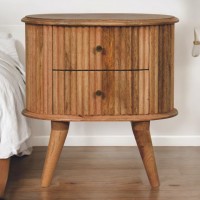 Soba 2 Drawer Bedside Oak-Ish