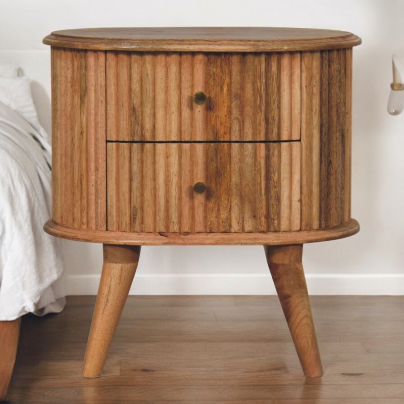 Soba 2 Drawer Bedside Oak-Ish