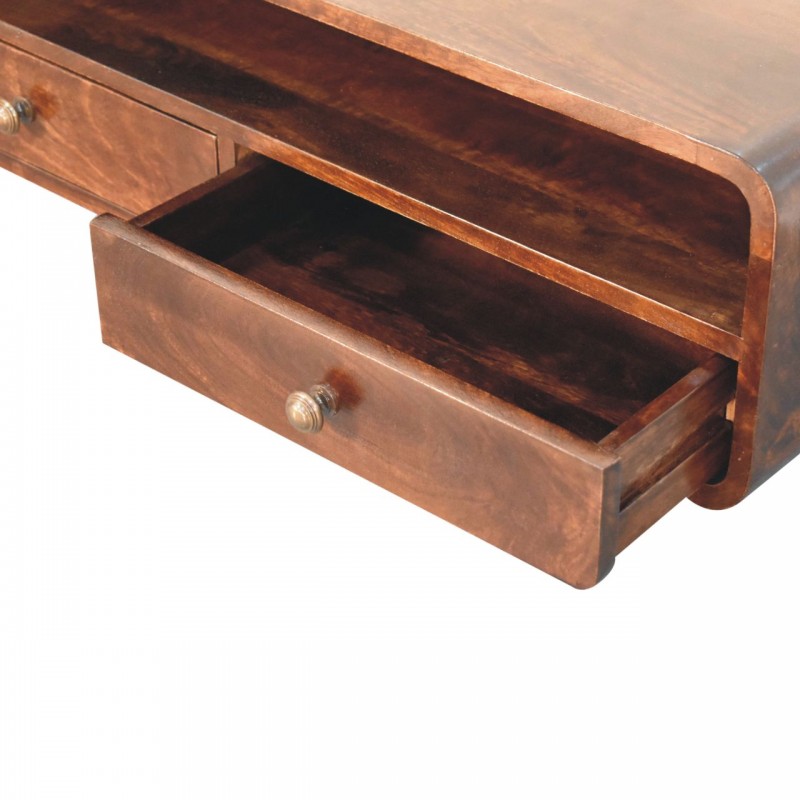 Floating California Walnut Wall-Mounted Console Table