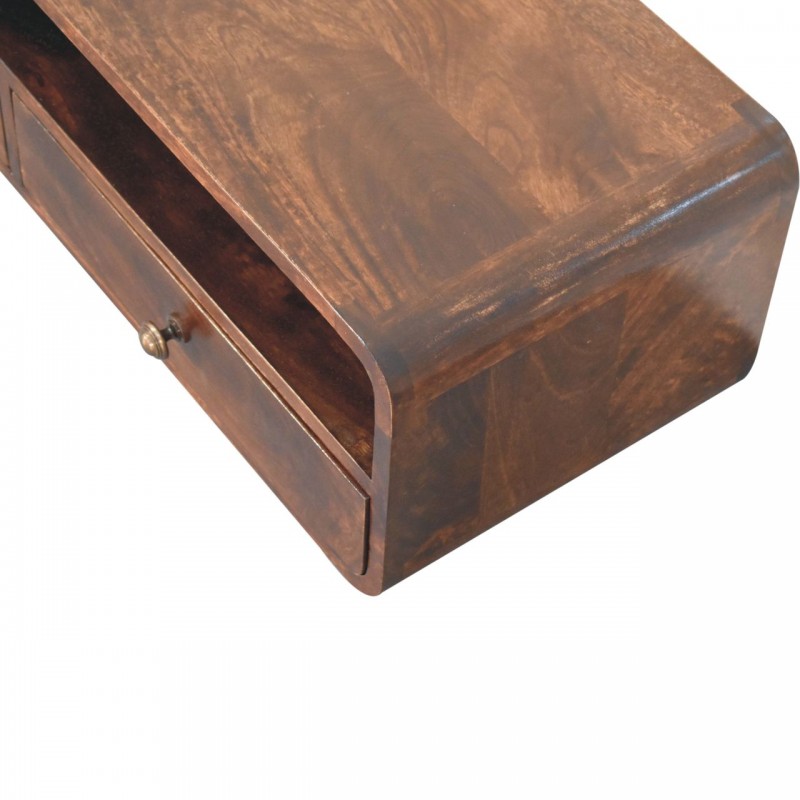 Floating California Walnut Wall-Mounted Console Table