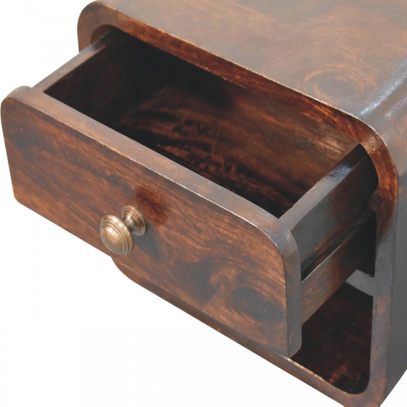 Подвесная прикроватная тумба Mini Curved California Walnut с нишей