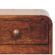 Mini Curved California Walnut Floating Nightstand with 2 Drawers