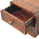 Mini Curved California Walnut Floating Nightstand with 2 Drawers