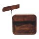 Mini Curved California Walnut Floating Nightstand with 2 Drawers