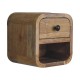 Extra Mini Curved Oak-Ish Nachttisch mit offener Ablage