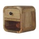 Extra Mini Curved Oak-Ish Nachttisch mit offener Ablage