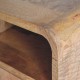 Mini Curved Oak-Ish Floating Bedside Table with Shelf