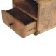 Mini Curved Oak-Ish Floating Bedside Table with Shelf