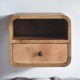 Mini Curved Oak-Ish Floating Bedside Table with Shelf