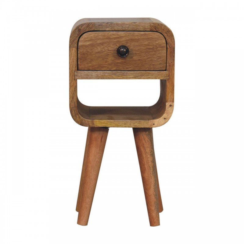 Extra Mini Oak-Ish Curve Nachttisch mit offenem Fach