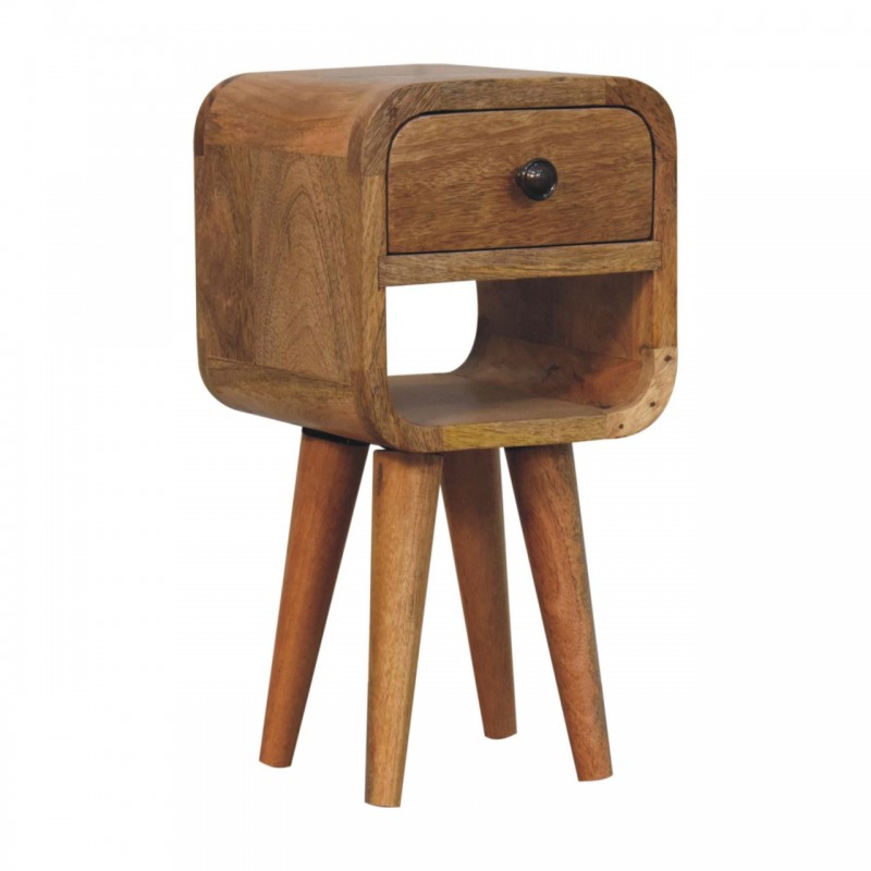 Extra Mini Oak-Ish Curve Nachttisch mit offenem Fach