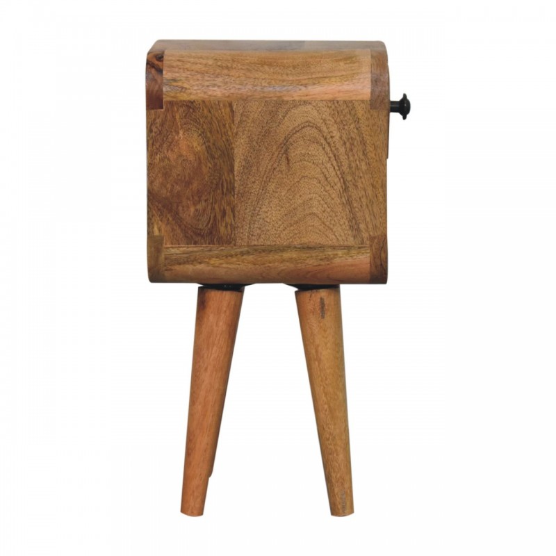 Extra Mini Oak-Ish Curve Nachttisch mit offenem Fach