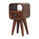 Extra Mini Chestnut Curve Nachttisch mit offenem Fach