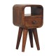 Extra Mini Chestnut Curve Nachttisch mit offenem Fach