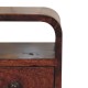 Extra Mini Chestnut Curve Nachttisch mit offenem Fach