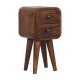 Мини-прикроватная тумба Extra Mini Curved Chestnut с 2 ящиками