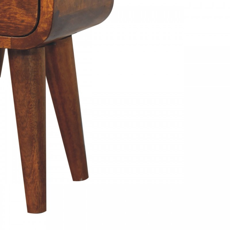 Мини-прикроватная тумба Extra Mini Curved Chestnut с 2 ящиками