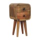 Extra Mini Curved Oak-Ish Mango Wood Nightstand