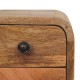 Extra Mini Curved Oak-Ish Mango Wood Nightstand