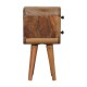 Extra Mini Curved Oak-Ish Mango Wood Nightstand