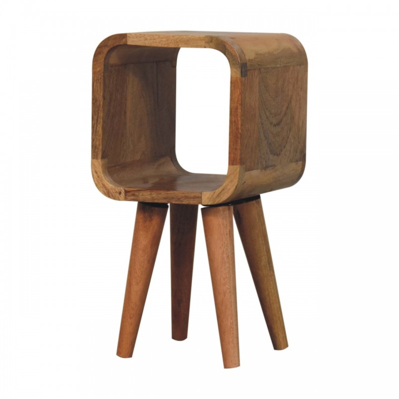 Extra Mini Minimalist Oak-Ish Open Shelf Nightstand