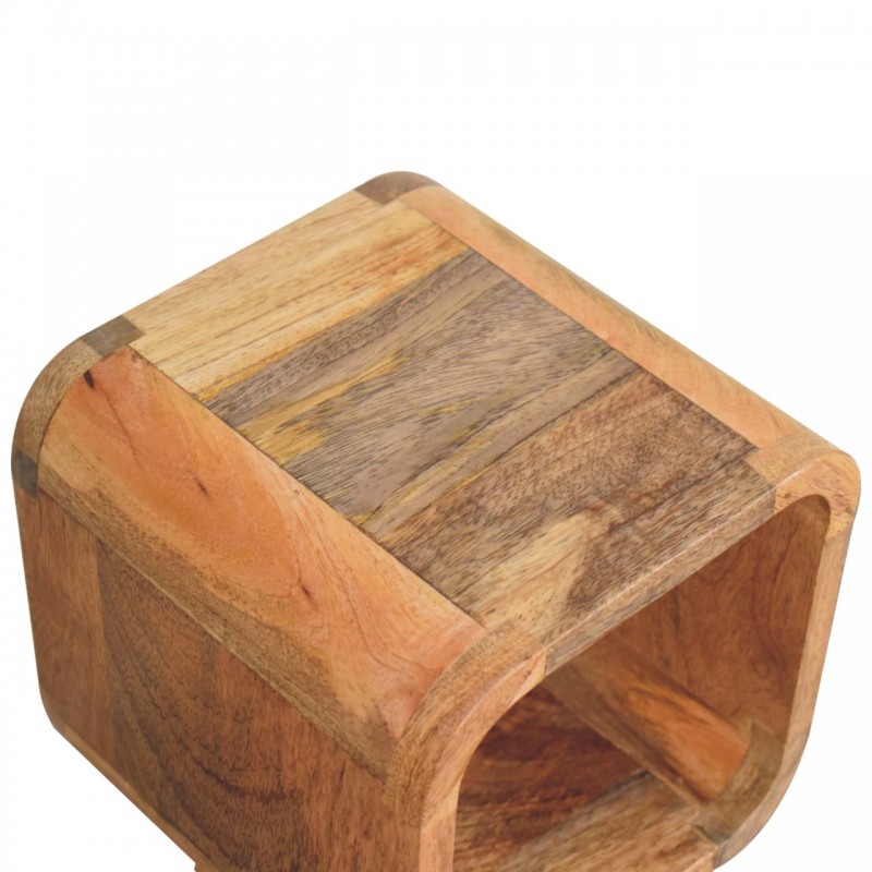 Extra Mini Minimalist Oak-Ish Open Shelf Nightstand