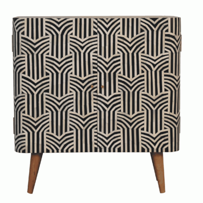 Шкаф для хранения Edessa Bone Inlay из массива манго
