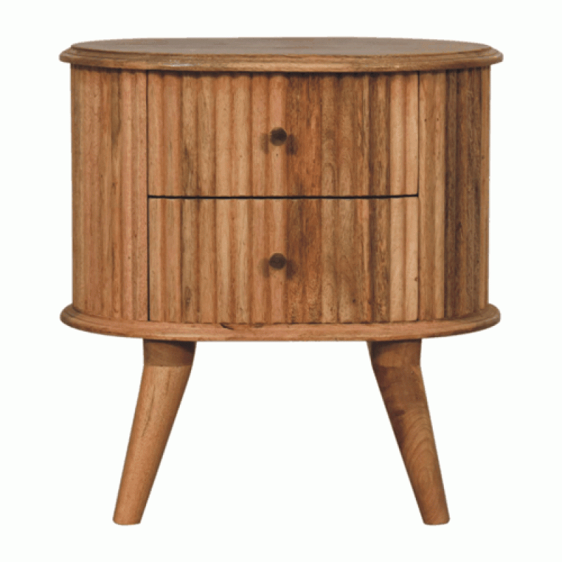Soba 2 Drawer Bedside Oak-Ish