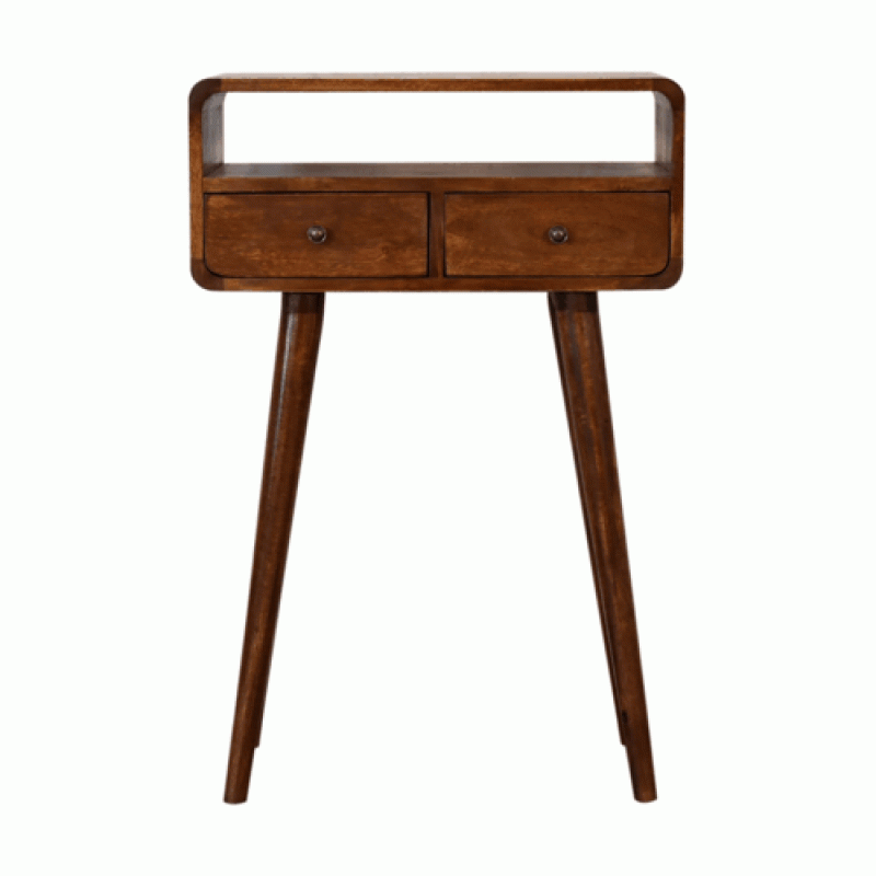 Компактная консоль Mini Curved Chestnut с нишей
