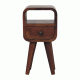 Extra Mini Chestnut Curve Nachttisch mit offenem Fach