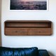 Floating Chestnut Wall-Mounted Console Table with Shelf