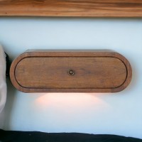 Wall Mounted Round Bedside Chestnut