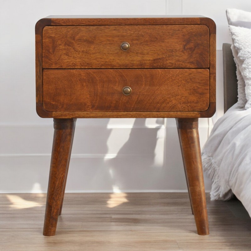 Curved Chestnut Nachttisch