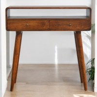 Curved Chestnut Premium Console Table